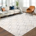 thumbnail image 1 of Hasoo 5' x 7' Modern Geometric Area Rug Indoor Easy-Cleaning Rug Non Shedding Bedroom Rug for Home Office, Beige, 1 of 5