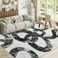 thumbnail image 1 of Hasoo 5' x 7' Modern Washable Indoor Rug for Living Room Soft Abstract Geometric Line Area Rug Non Slip Stain Resistant Black White Carpet, 1 of 6