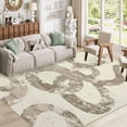 thumbnail image 1 of Hasoo 5' x 7' Modern Washable Indoor Rug for Living Room Soft Abstract Geometric Line Area Rug Non Slip Stain Resistant Brown Carpet, 1 of 6