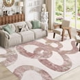 thumbnail image 1 of Hasoo 5' x 7' Modern Washable Indoor Rug for Living Room Soft Abstract Geometric Line Area Rug Non Slip Stain Resistant Pink Carpet, 1 of 6