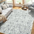thumbnail image 1 of Hasoo 6' x 9' Damask Area Rug for Living Room Boho Vintage Rug Non Slip Throw Rugs Floral Bedroom Rug, Beige Gray, 1 of 5
