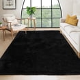 thumbnail image 1 of Hasoo 6' x 9' Fluffy Shaggy Soft Area Rug for Living Room Dorm Home Decor Aesthetic, Black, 1 of 7