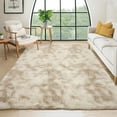 thumbnail image 1 of Hasoo 6' x 9' Fluffy Shaggy Soft Area Rug for Living Room Dorm Home Decor Washable Indoor Carpet, Light Khaki, 1 of 7