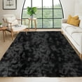 thumbnail image 1 of Hasoo 6' x 9' Fluffy Shaggy Soft Area Rug for Living Room Dorm Home Decor Aesthetic, Tie-dye Gray/Black, 1 of 7