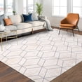 thumbnail image 1 of Hasoo 8' x 10' Area Rug Contemporary Geometric Washable Rug Anti-Slip Backing Carpet Accent Rug for Bedroom Living Room, Beige, 1 of 5