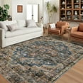 thumbnail image 1 of Hasoo 8' x 10' Area Rug Persian Traditional Indoor Rug Machine Washable Oriental Design Non Slip Rug for Living Room Bedroom Dining Room, Blue/Brown, 1 of 5