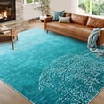 thumbnail image 1 of Hasoo 8' x 10' Area Rug for Bedroom Dorm Indoor Modern Rug Non-shedding, Teal, 1 of 6