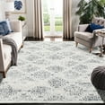 thumbnail image 1 of Hasoo 8' x 10' Area Rug for Living Room Bedroom Low Pile Non-Slip Washable Indoor Floral Rug, Gray, 1 of 5