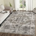 thumbnail image 1 of Hasoo 8' x 10' Area Rug for Living Room Boho Vintage Rug Non Slip Throw Rugs Floral Bedroom Rug, Brown, 1 of 6