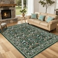 thumbnail image 1 of Hasoo 8' x 10' Area Rug for Living Room Washable Boho Floral Non Shedding Indoor Decor Carpet, Green, 1 of 6