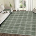 thumbnail image 1 of Hasoo 8' x 10' Area Rug for Living Room Washable Modern Plaid Non Slip Non Shedding Neutral Indoor Decor Carpet, Green, 1 of 6