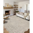 thumbnail image 1 of Hasoo 8' x 10' Area Rug for Living Room Washable Scalloped Non Shedding Neutral Indoor Decor Printed Carpet with Braided Pattern, Beige, 1 of 6