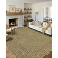 thumbnail image 1 of Hasoo 8' x 10' Area Rug for Living Room Washable Scalloped Non Shedding Neutral Indoor Decor Printed Carpet with Braided Pattern, Yellow, 1 of 6