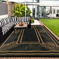 thumbnail image 1 of Hasoo 8' x 10' Brown Outdoor Rug Plastic Straw Border Carpet Waterproof PP Tube Woven Portable Mat for Patio Decor, Balcony, Picnic, 1 of 6
