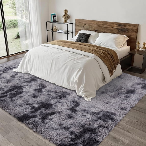 Hasoo 8' x 10' Large Area Rug High-Pile Plush Shag Rug Perfect for Living Rooms, Bedrooms, Dining Rooms, Dark Grey