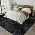 thumbnail image 1 of Hasoo 8' x 10' Large Area Rug High-Pile Plush Shag Rug Perfect for Living Rooms, Bedrooms, Dining Rooms, Tie-dye Gray/Black, 1 of 7
