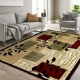 thumbnail image 1 of Hasoo 8' x 10' Large Area Rug for Living Room Bedroom Modern Floral Rug Ultra Soft Non Slip Non Shedding Rug, Brown/Red, 1 of 5