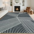 thumbnail image 1 of Hasoo 8' x 10' Non Slip Indoor Carpet Non Shed Area Rug for Living Room Black/White Washable Modern Geometric Rug, 1 of 5