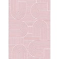 thumbnail image 1 of Hasoo 8' x 10' Non Slip Indoor Carpet Non Shed Area Rug for Living Room Pink Washable Modern Geometric Rug, 1 of 5