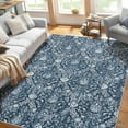 thumbnail image 1 of Hasoo 9' x 12' Damask Area Rug for Living Room Boho Vintage Rug Non Slip Throw Rugs Floral Bedroom Rug, Blue, 1 of 5