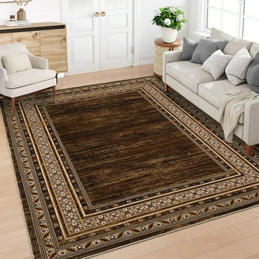 Hasoo 9' x 12' Modern Rugs for Living Room Soft Geometric Area Rug Non Slip Stain Resistant Carpet, Tan