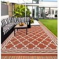 thumbnail image 1 of Hasoo 9' x 12' PP Tube Woven Outdoor Rug for Patio Reversible Carpetfor Camping Orange Red, 1 of 6