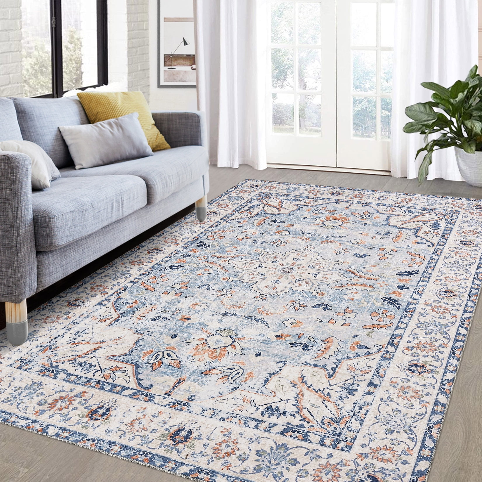 Hasoo 9' x 12' Vintage Large Rug, Non-Shed, Low-Pile, Persian for Home ...