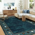 thumbnail image 1 of Hasoo 9' x 12' Washable Area Rug for Living Room Bedroom Modern Geometric Bordered Floor Cover Indoor Carpet for Home Office, Gray, 1 of 7