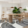 thumbnail image 1 of Hasoo Abstract Striped Area Rug for Living Room Washable 5' x 7' Non Shedding Neutral Indoor Decor Carpet, Black, 1 of 5
