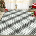thumbnail image 1 of Hasoo Anti-Slip Area Rug 5' x 7' Washable Rug Modern Geometric Gradual Plaid Rug Low Pile Floor Cover for Bedroom Kitchen, Black Gray, 1 of 6