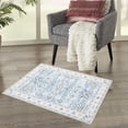 thumbnail image 1 of Hasoo Area Rug 2' x 3' Small Persian Floral Rug Non-Slip Door Mat Throw Indoor Floor Carpet Blue, 1 of 6