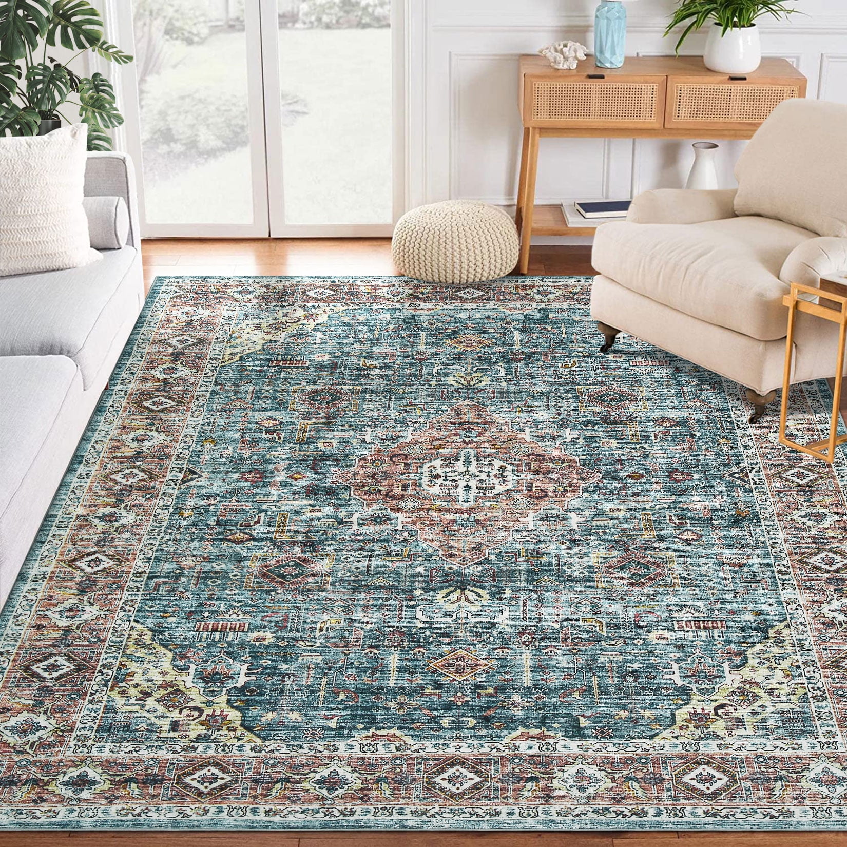 Hasoo Area Rug 5x7 Persian Area Rug for Living Room Vintage Floor Mat