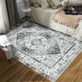 thumbnail image 1 of Hasoo Area Rug 6' x 9' Rug for Living Room Washable Indoor Vintage Floral Distressed Carpet, Gray, 1 of 7
