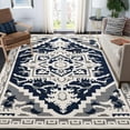 thumbnail image 1 of Hasoo Area Rug 8' x 10' Floral Area Rug for Living Room Shag Soft Indoor Floor Carpet, Navy, 1 of 7