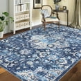 thumbnail image 1 of Hasoo Area Rug 8' x 10' Rug for Living Room Foldable Thin Rug Oriental Distressed Carpet, Blue, 1 of 7