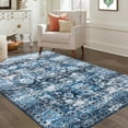 thumbnail image 1 of Hasoo Area Rug 8' x 10' Vintage Distressed Floral Area Rug for Living Room Washable Soft Indoor Floor Carpet, Navy, 1 of 5
