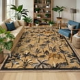 thumbnail image 1 of Hasoo Area Rug 8'x 10' Washable Rug for Living Room Tiger Rugs Tropical Jungle Plant Indoor Carpet Non Slip Floor Cover, Brown, 1 of 5