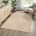 thumbnail image 1 of Hasoo Area Rug for Living Room 6' x 9' Washable Modern Geometric Rug with Orange Rainbow Stripped Lines Home Decor Indoor Carpet, 1 of 6