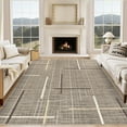 thumbnail image 1 of Hasoo Area Rug for Living Room Washable 10x13ft Rug Geometric Grid Rug for Bedroom Dining Room Modern Indoor Carpet Brown, 1 of 5
