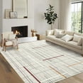 thumbnail image 1 of Hasoo Area Rug for Living Room Washable 8x10ft Rug Geometric Grid Rug for Bedroom Dining Room Modern Indoor Carpet Beige, 1 of 6