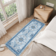 thumbnail image 1 of Hasoo Area Rugs 2' x 6' Runner Rugs for Living Room Boho Vintage Rugs Floral Bedroom Rugs, Blue, 1 of 4