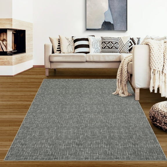 Hasoo Area Rugs 8' x 10' Rugs for Dining Room Modern Rugs for Living Room Soild Indoor Carpet Soft Lightweight Washable Gray Rugs