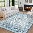 thumbnail image 1 of Hasoo Area Rugs 9' x 12' Indoor Rug Stain Resistant Lightweight Washable Anti-Skid Rugs for Living Room Persian Area Rug, Blue/Gray, 1 of 6