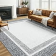 thumbnail image 1 of Hasoo Area Rugs for Living Room Washable 5x7 Rugs Chic Geometric Style Border Rug for Bedroom Dining Room Throw Indoor Carpet Gray, 1 of 7