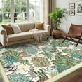 thumbnail image 1 of Hasoo Beige Washable Area Rugs 5' x 7' Rug for Living Room Floral Modern Non Slip Throw Indoor Carpet, 1 of 5