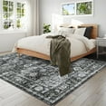 thumbnail image 1 of Hasoo Black Washable Area Rugs 5' x 7' Rug for Living Room Floral Modern Non Slip Throw Indoor Carpet, 1 of 5