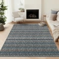 thumbnail image 1 of Hasoo Blue Area Rug 5' x 7' Rugs for Living Room Washable Rugs Modern Geometric Printed Braid Indoor Rug Soft Lightweight Carpet, 1 of 6