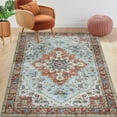 thumbnail image 1 of Hasoo Boho Area Rug 4x6 Washable Rugs for Bedroom Non-Slip Low-Pile Rugs for Living Room Persian Kitchen Rugs Red Throw Area Rug Capet for Office Bathroom Laundry Dining Room, 1 of 5
