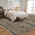 thumbnail image 1 of Hasoo Brown/Black Rugs for Living Room Washable 4x6 Area Rugs Moroccan Style Carpet Boho Bedroom Dining Room Throw Indoor Carpet, 1 of 6