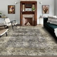 thumbnail image 1 of Hasoo Brown Thin Rug 9x12 Area Rug Traditional Rug Indoor Oriental Floral Area Rug Washable Rug, 1 of 7